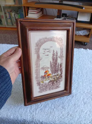 Baldosa Vintage Enmarcada Paisaje