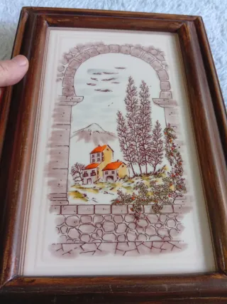 Baldosa Vintage Enmarcada Paisaje