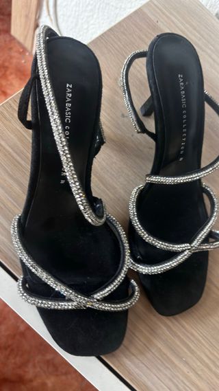 Sandalias Zara Tacón Brillantes
