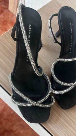 Sandalias Zara Tacón Brillantes