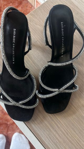 Sandalias Zara Tacón Brillantes
