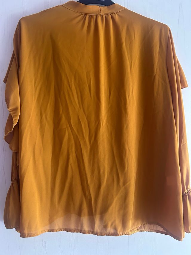 Camisa mujer volantes naranja