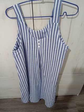 Vestido Lady&fashion Rayas Azul Blanco