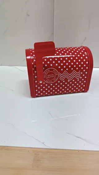 Set Scatola in latta Babbo Natale a pois rossi