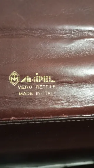 Borsa donna pelle rettile marrone