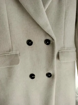 Cappotto avorio misto lana