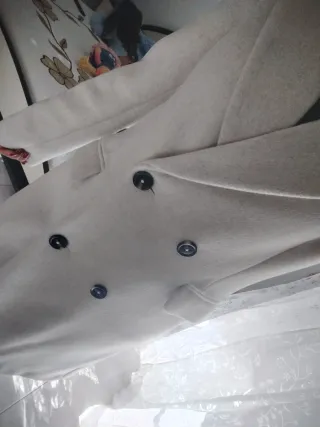 Cappotto avorio misto lana