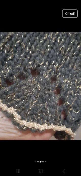 Cardigan lana lurex oro