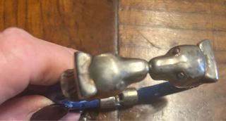 Bracciale blu con teste di pantera