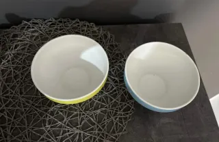 Set 2 tazze da colazione Blu Giallo in ceramica.