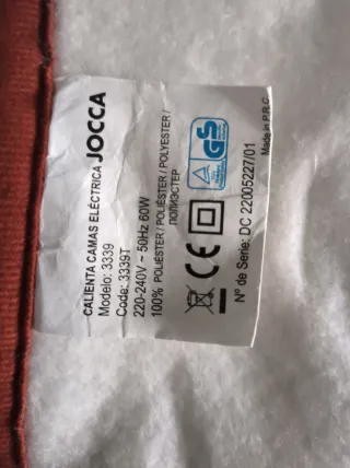 Manta Eléctrica Cama Individual Roja Calienta cama