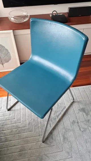 4 Sedie Bernhard Ikea in Pelle Blu