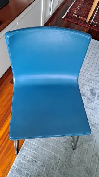 4 Sedie Bernhard Ikea in Pelle Blu