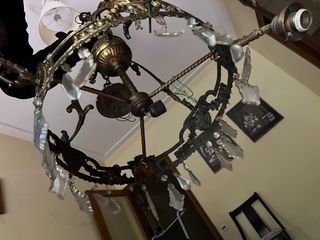 Lámpara de araña metal y cristal