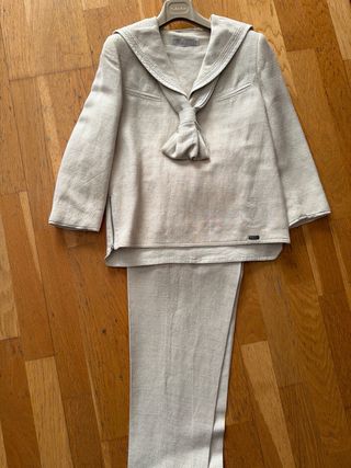 Traje de comunión lino beige