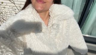 Abrigo pelo blanco talla S