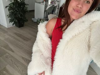 Abrigo pelo blanco talla S