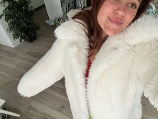 Abrigo pelo blanco talla S