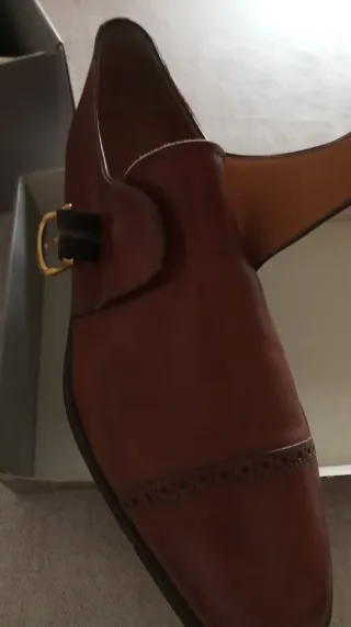 Scarpe uomo classiche Monk Strap marroni Tg 42