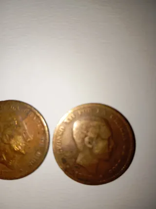2 Monedas 10 Céntimos 1877