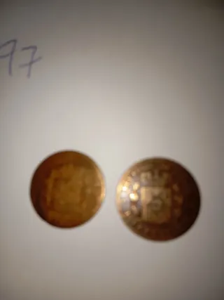 2 Monedas 10 Céntimos 1877