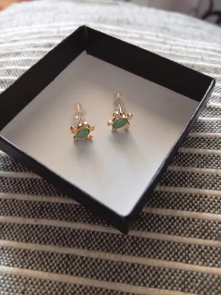 Pendientes Tortuga Bañados en Oro