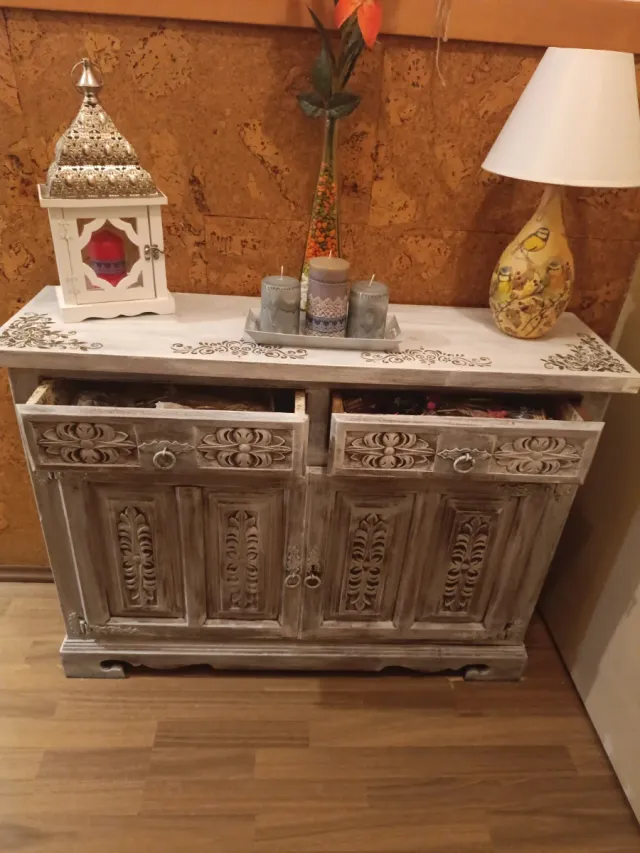 Mueble recibidor vintage madera maciza