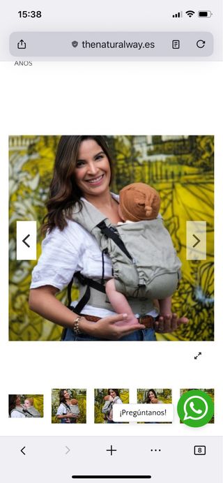 Mochila portabebés Neko ergonómica gris