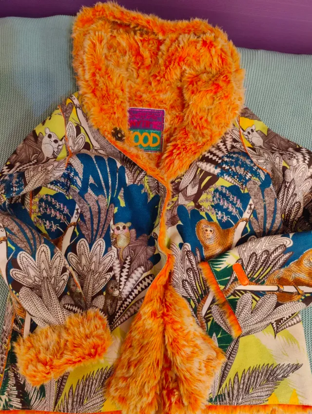 Abrigo pelo naranja niña Custo