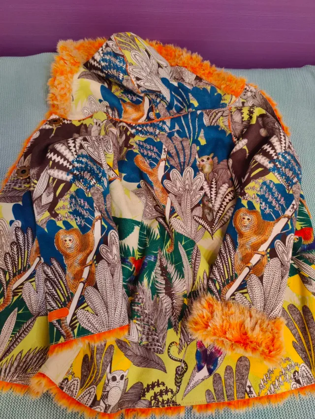 Abrigo pelo naranja niña Custo