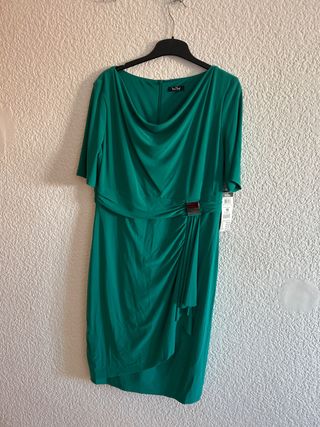 Vestido verde manga corta talla 46