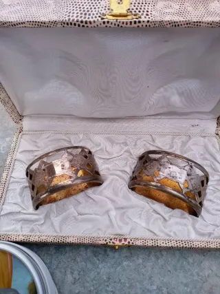 Servilleteros Alpaca Baño Plata Vintage