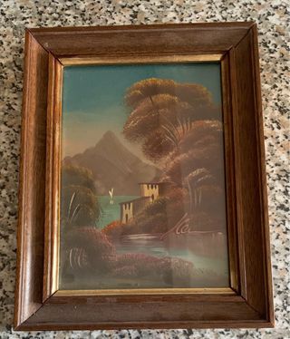 Set 4 Quadretti vintage dipinti su RAME