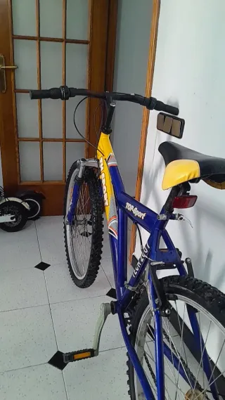 Bicicleta Montaña Azul y Amarilla