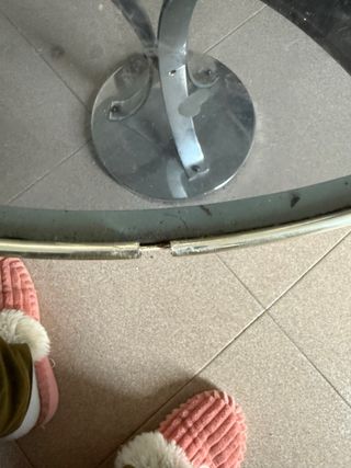 Mesa auxiliar cristal vintage metal