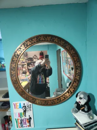 Espejo Redondo Marco Cobre grande