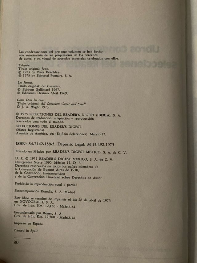 Reader’s Digest selecciones, 1975