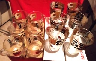 Set 6 Tazze Bicchieri Vetro Latte Macchiato