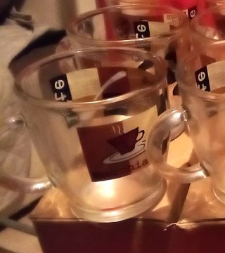 Set 6 Tazze Bicchieri Vetro Latte Macchiato