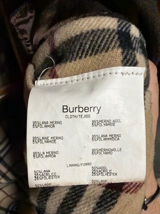 Abrigo Burberry Lana Marrón Hombre Talla Grande