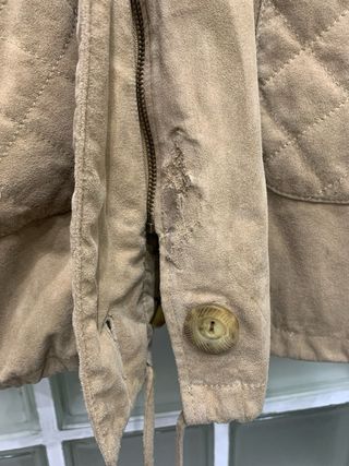 Chaquetón ante con cuello piel