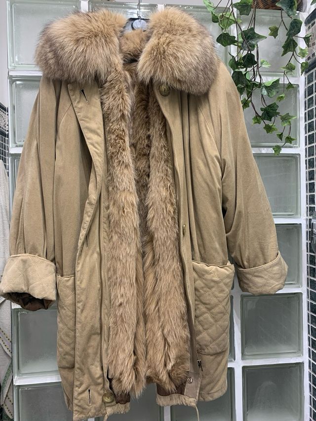 Chaquetón ante con cuello piel