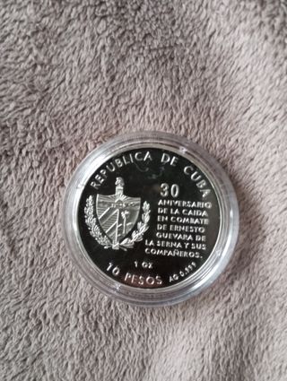 Moneda Plata Cuba 30 Aniversario Che