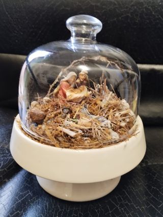 Presepe artistico in ceramica e vetro