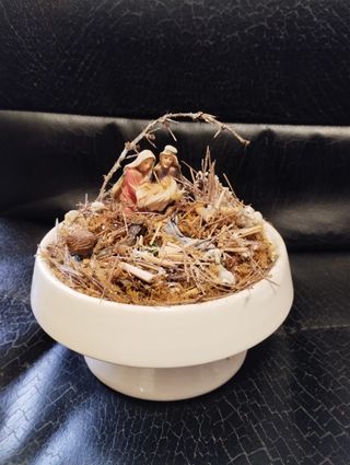 Presepe artistico in ceramica e vetro