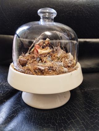 Presepe artistico in ceramica e vetro