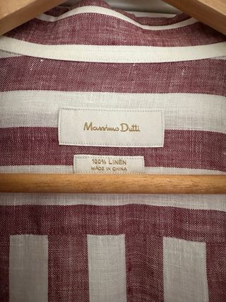 Camisa Massimo Dutti Rayas 100% lino