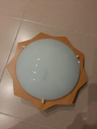 Lámpara de techo infantil madera y cristal