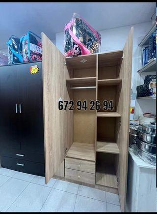 Armario 3 puertas y 2 cajones