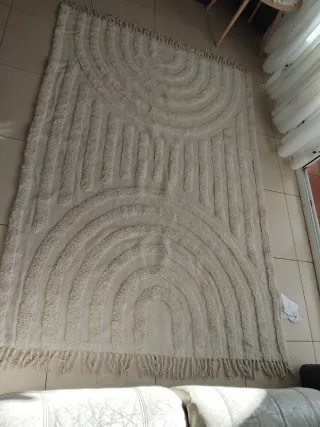 Tappeto beige in cotone 100%